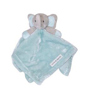 2016 Blankets & Beyond Plush Elephant Aqua Baby Lovey Security Blanket 15"